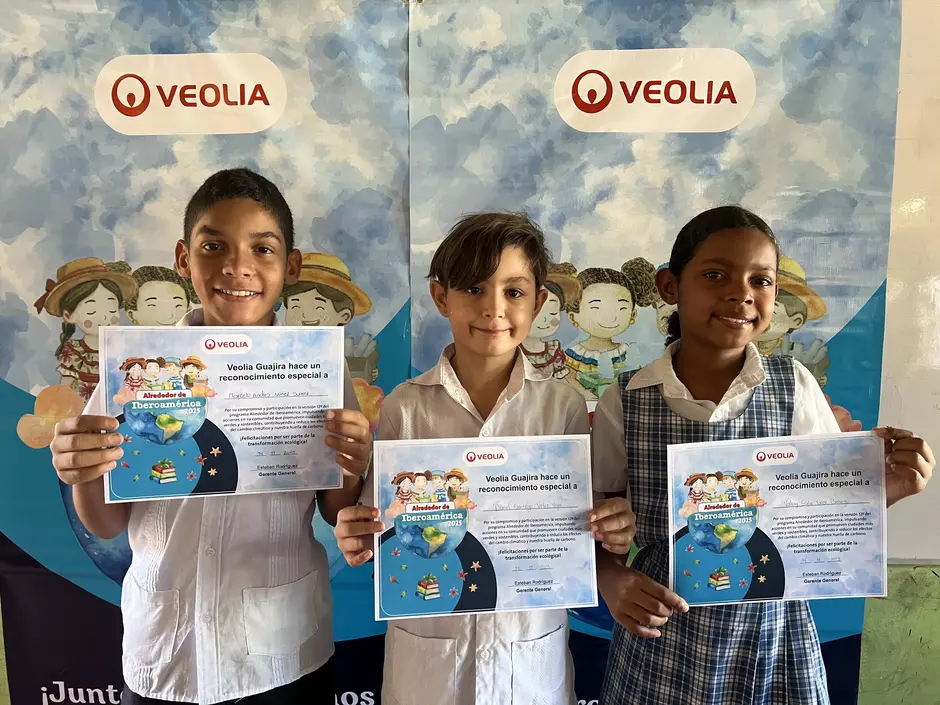 Veolia Aguas de La Guajira hizo reconocimiento a los niños y niñas ganadores de la campaña " Alrededor de Iberoamérica"